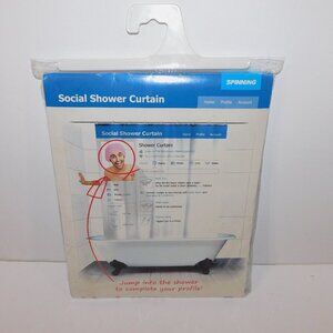 Funny Social Media Profile Shower Curtain New in Package